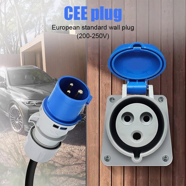 EV Įkroviklis nešiojamas 3.6kW 16A EVFUEL Type 2 3