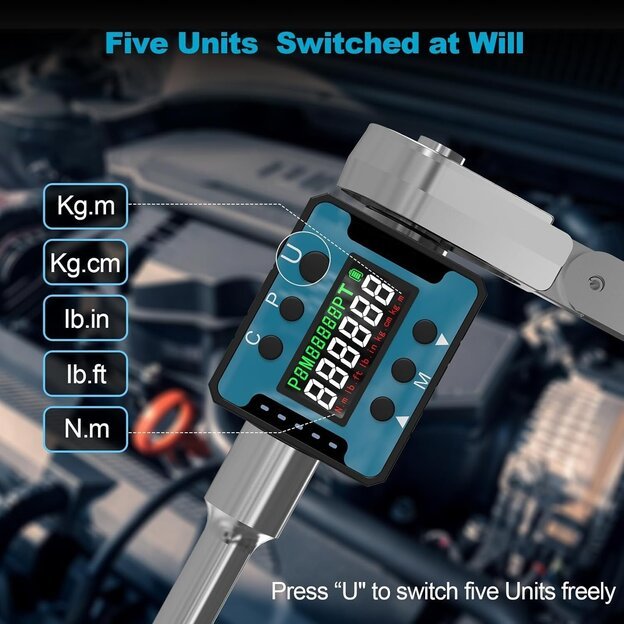 1/2" Dinamometrinis skaitmeninis adapteris terkšlei | 6–200 Nm 2