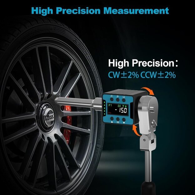 1/2" Dinamometrinis skaitmeninis adapteris terkšlei | 6–200 Nm 5