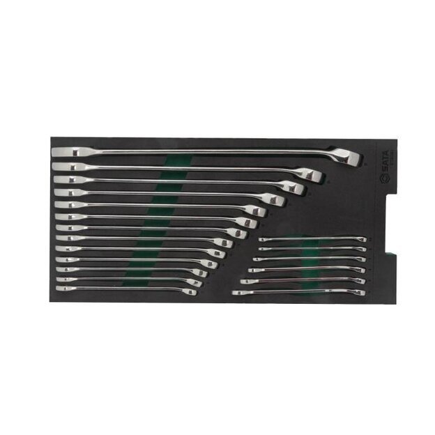 Kombinuotų veržliarakčių rinkinys 19 vnt. EVA padėkle 2