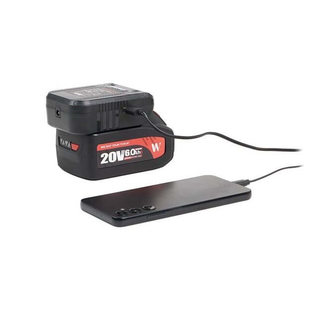 Daugiafunkcinis saulės panelės įkroviklis WORCRAFT akumuliatoriams 50W 8