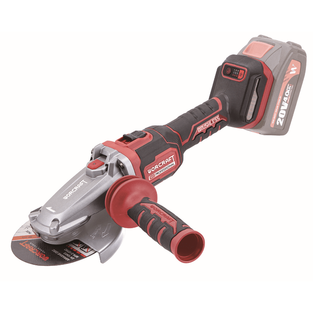 Akumuliatorinis šlifuoklis kampinis (plokščia galva) 125mm 20V LI-ION