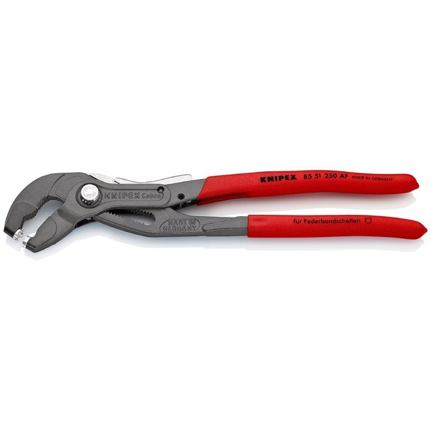 Replės spyruoklinėms sąvaržoms 250 mm KNIPEX, su užraktu ir fiksatoriumi