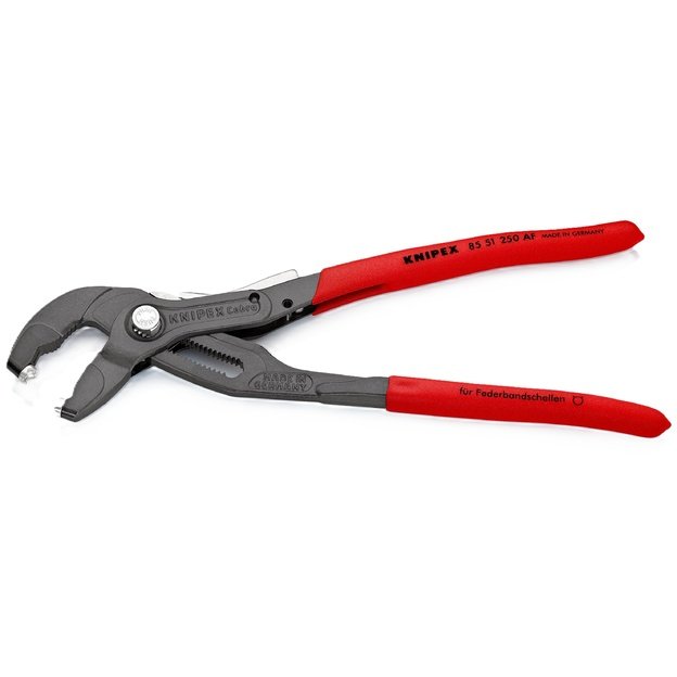 Replės spyruoklinėms sąvaržoms 250 mm KNIPEX, su užraktu ir fiksatoriumi