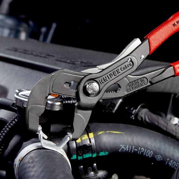 Replės spyruoklinėms sąvaržoms 250 mm KNIPEX, su užraktu ir fiksatoriumi