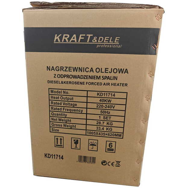 KRAFTDELE KD11714 Dyzelinis šildytuvas su kaminu Kraftdele 40kW 6