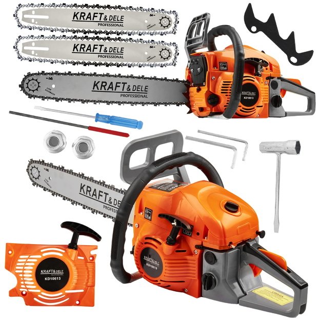 Kraftdele  KD10613 Benzininis grandininis pjūklas 5,9AG / 16" / 18"