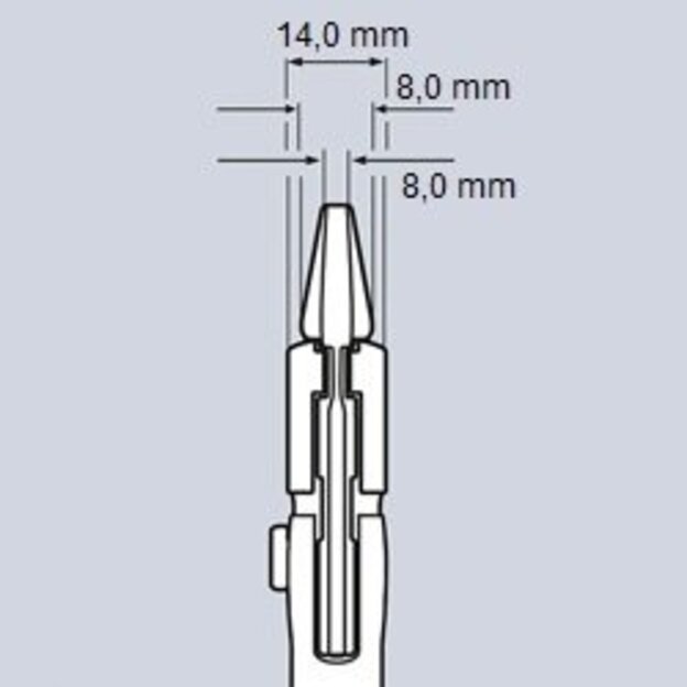 Santechninės replės - raktas KNIPEX su fiksavimu 250mm