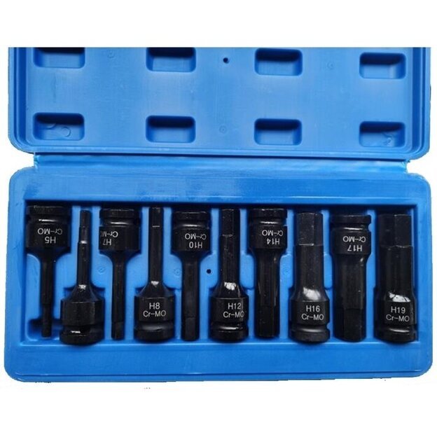 Prailgintų smūginių galvučių su antgaliais rinkinys 1/2   (HEX) 10vnt. 1
