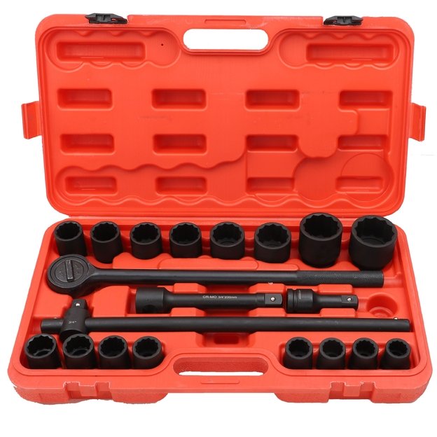 3/4  Smūginių galvučių rinkinys 21vnt. (21-50mm) 12-kampės