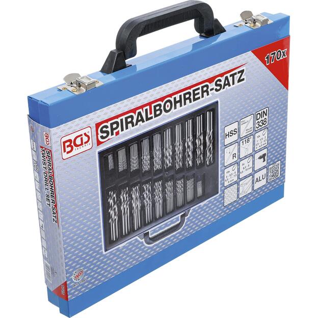 Grąžtų metalui rinkinys | HSS | Ø 1 - 10 mm | 170 vnt.  2