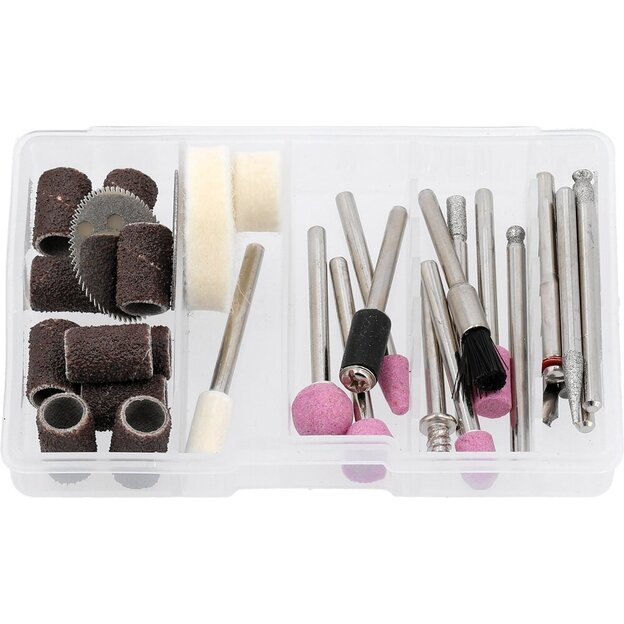 Akumuliatorinis mini tiesinis &scaron;lifuoklis su priedais 4V LI-ION 6