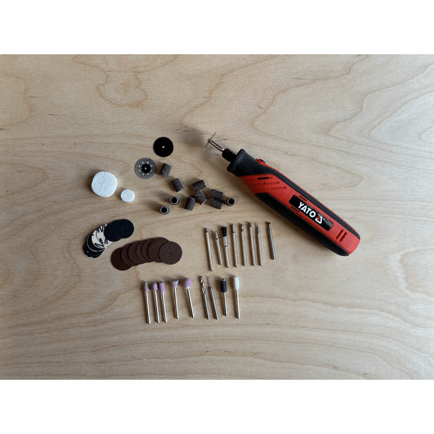 Akumuliatorinis mini tiesinis &scaron;lifuoklis su priedais 4V LI-ION 7