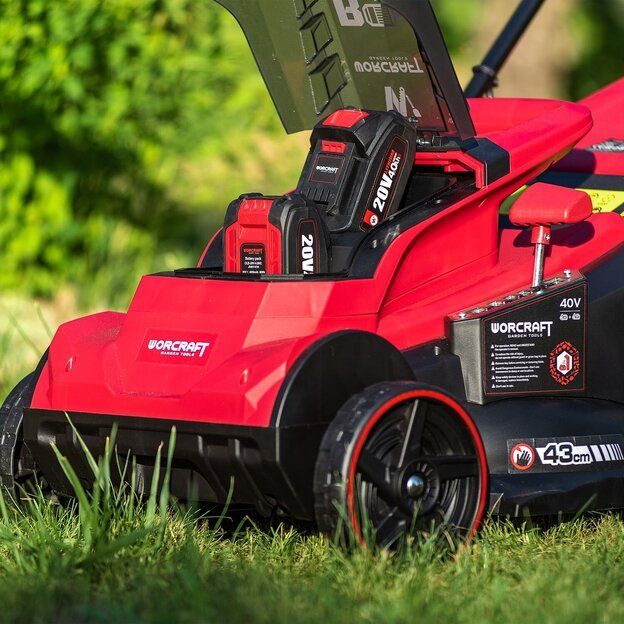 Akumuliatorinė vėjapjovė WORCRAFT su 6.0Ah akumuliatoriais 40V (20V+20V) LI-ION 18