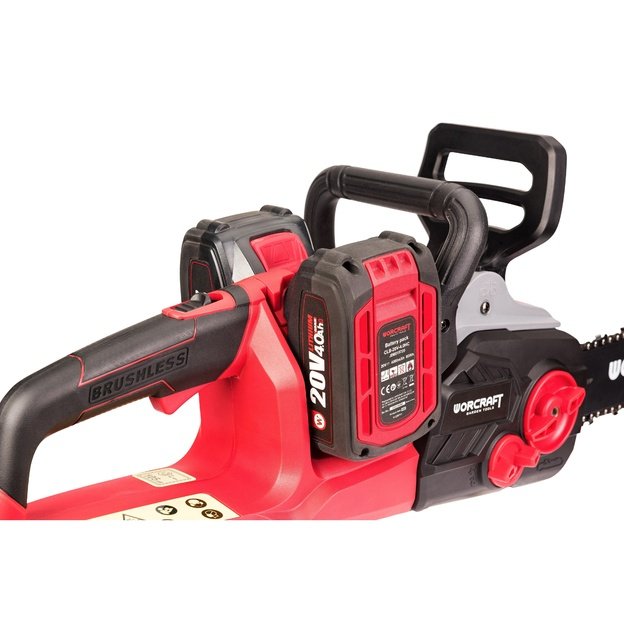 Akumuliatorinis grandininis pjūklas WORCRAFT 40V (20V+20V) LI-ION (Be akumuliatoriaus ir kroviklio)