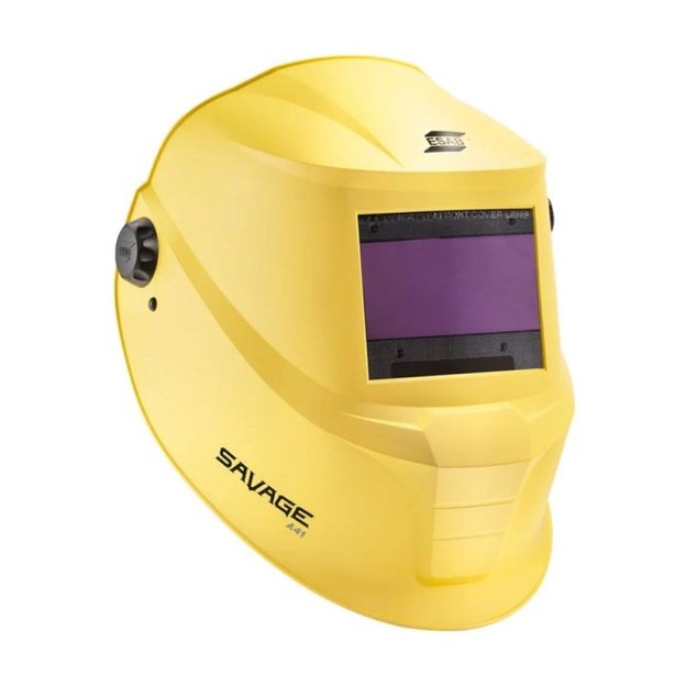 ESAB Savage A41 Welding Helmet, Yellow – DIN 8–13, 100 × 50 mm, 4 Sensors, True Color