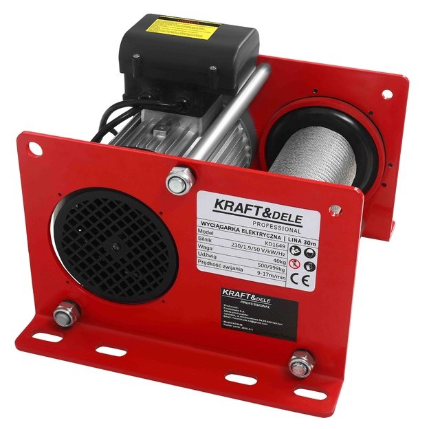 Elektrinė statybinė gervė KRAFT&DELE KD1649, 500/999 kg, 30 m, 1900 W