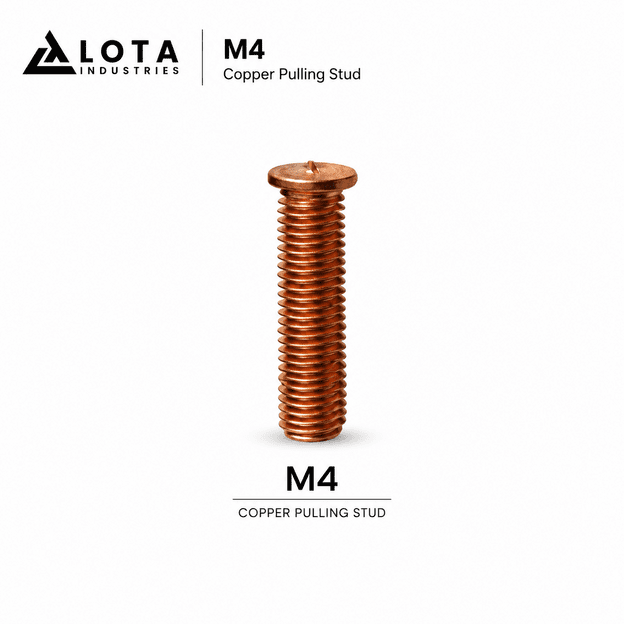 Copper Coated Steel Studs M4 × 16 mm, 100 pcs for Spot Welder | LOTA INDUSTRIES