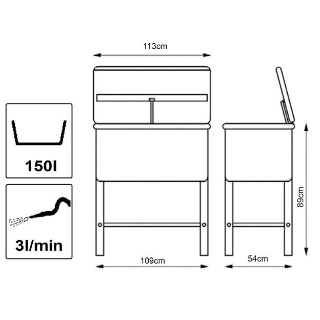 Parts washer 40 gallon (150L) 1