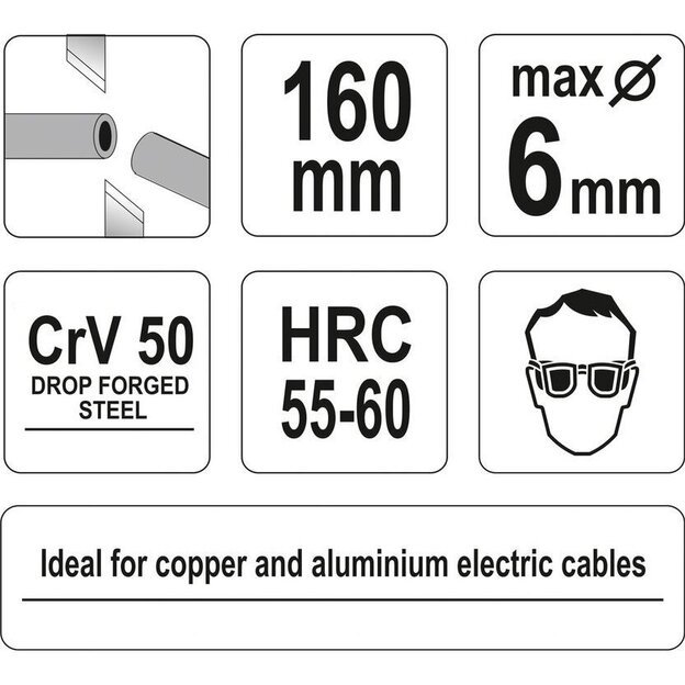 Kabelio nukirpimo žirklės 160mm
