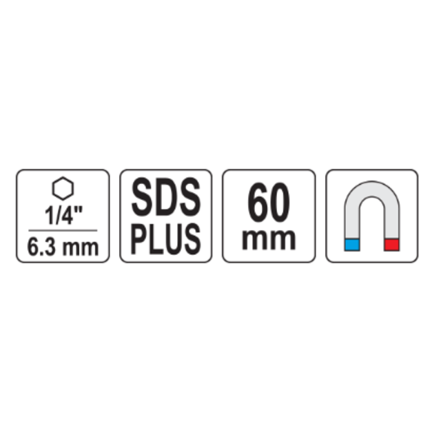 Adapteris griebtuvui SDS+ - 1/4  (HEX)
