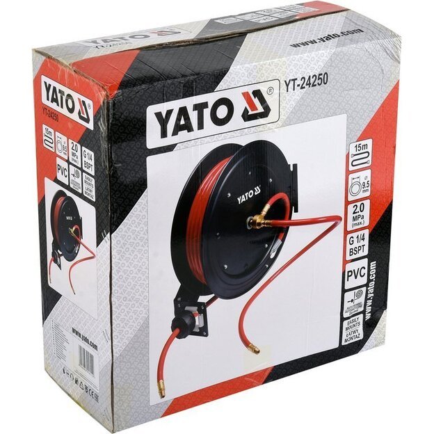 YATO YT-24250 Automatinė oro žarna su rite | 15 m | Ø9.5 mm | PVC 2