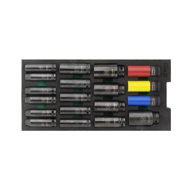 Tray. 1/2  Dr. Deep impact socket set 19pcs