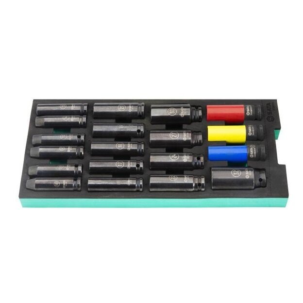 Tray. 1/2  Dr. Deep impact socket set 19pcs 2