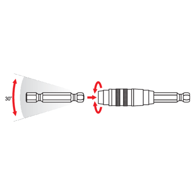 Šarnyrinis adapteris su magnetu 1/4", 100 mm 4
