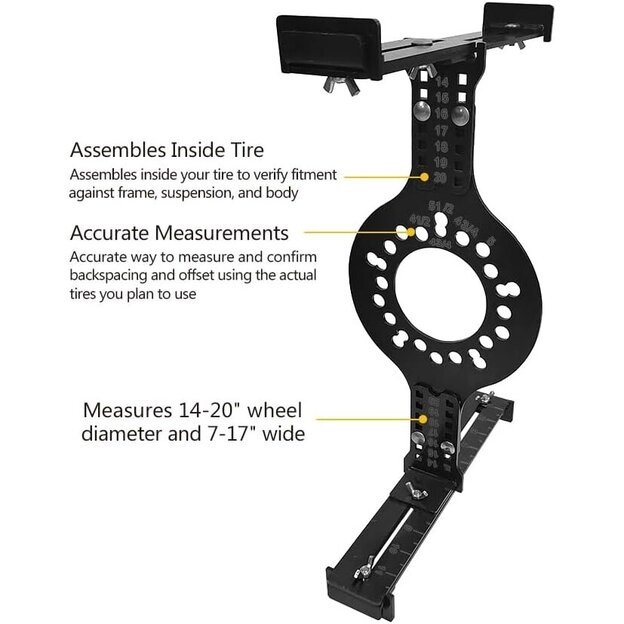 Ratlankių ir padangų suderinamumo matuoklis (5 skylių) 6
