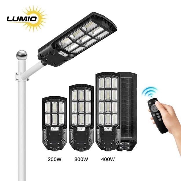 Gatvės &scaron;viestuvas su saulės baterija 200W 6500K 4