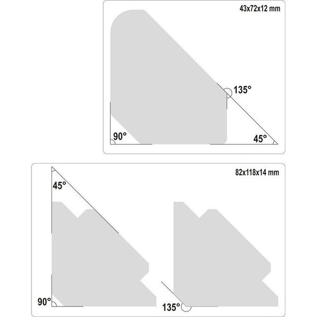 Suvirinimo kampų magnetinių rinkinys (6vnt)(45°-90°-135°)