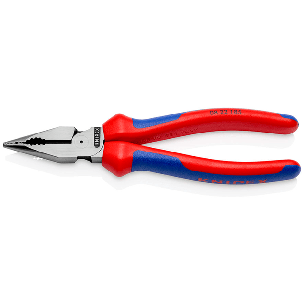 Kombinuotos replės siauromis žiaunomis 185mm KNIPEX