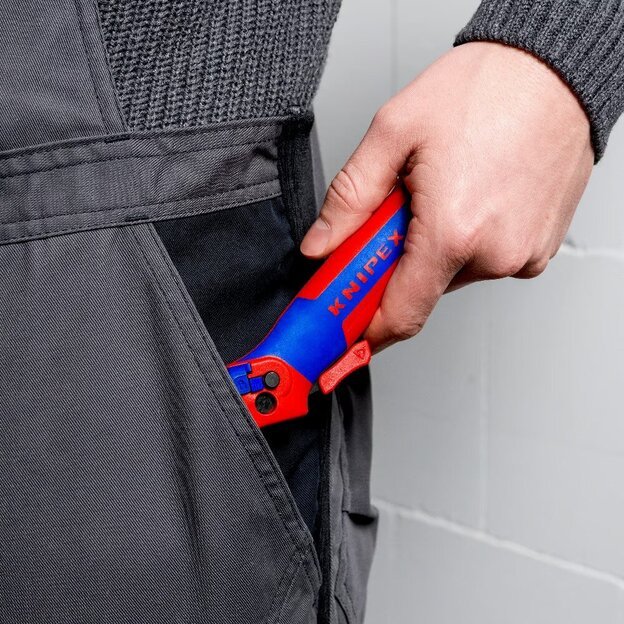 Terkšlinis kabelio nužievinimo peilis su kreipiančiąją KNIPEX