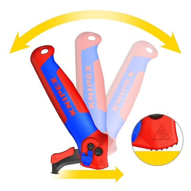 Terkšlinis kabelio nužievinimo peilis su kreipiančiąją KNIPEX