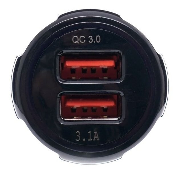 USB Įkroviklis automobiliui su greitu įkrovimu 12V/24V, 2x3.1A QC3.0