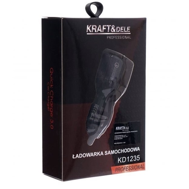 USB Įkroviklis automobiliui su greitu įkrovimu 12V/24V, 2x3.1A QC3.0