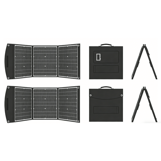 Foldable solar panel 200W with XT60 4in1 port cable 2