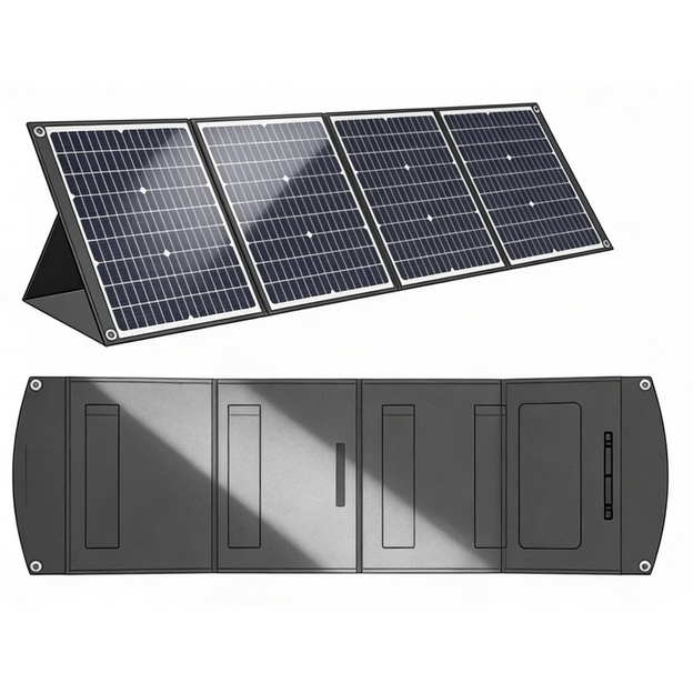 Foldable solar panel 200W with XT60 4in1 port cable 3