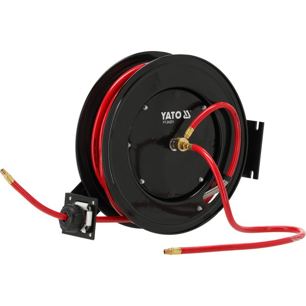YATO YT-24251 Metalinė automatinė oro žarna su rite | 20 m | Ø9.5 mm | PVC