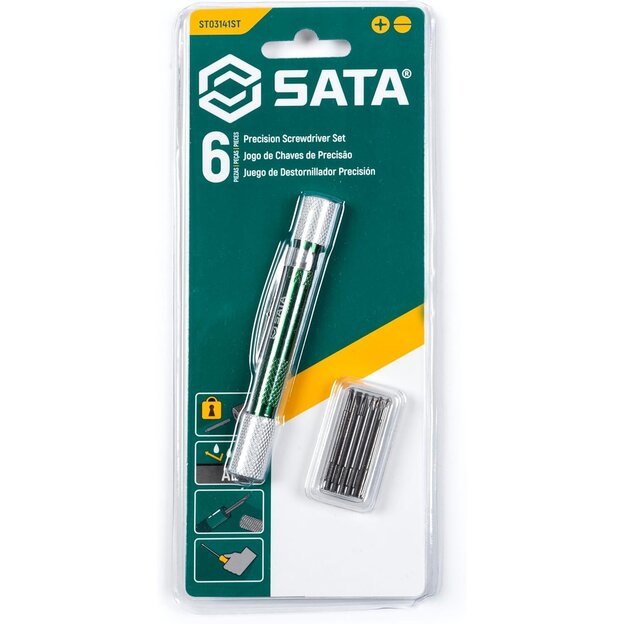 Mini atsuktuvas su keičiamais antgaliais, 6 vnt. (plokščias + PH) 5