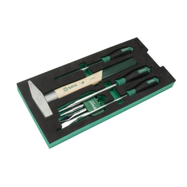 Plaktuko, kaltų ir smūginių atsuktuvų rinkinys 9 vnt. EVA padėkle 1