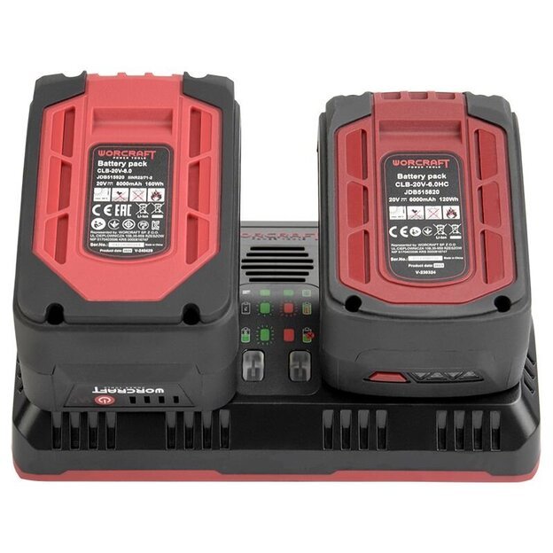 Įkroviklis dvigubas 20V LI-ION WORCRAFT akumuliatoriui 2