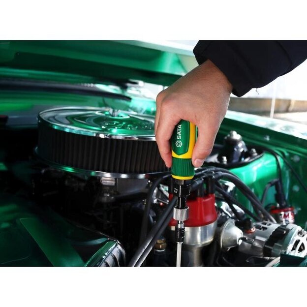 1/4  Dinometrinio atsuktuvo 1-6Nm ir keičiamų antgalių rinkinys [plok.,PZ,PH,torx] 33vnt. 1