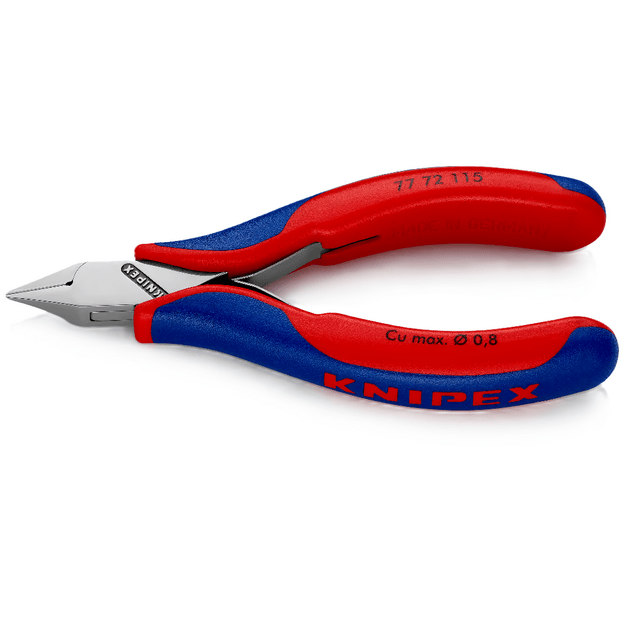 &Scaron;oninio kirpimo replės elektromechanikai 115mm KNIPEX