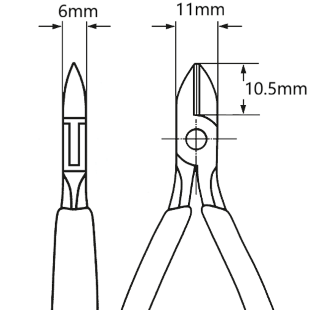 &Scaron;oninio kirpimo replės elektromechanikai 115mm KNIPEX 4