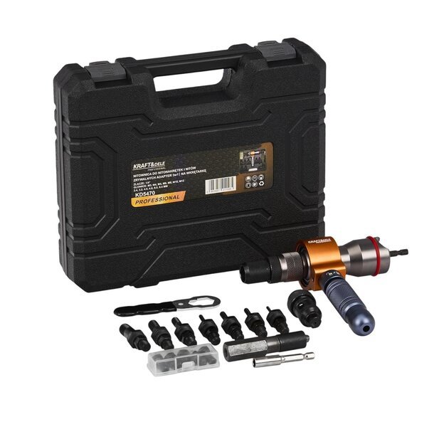 Kniediklio adapteris 3in1 srieginėms kniedėms M3-M12 suktuvui/gręžtuvui 2