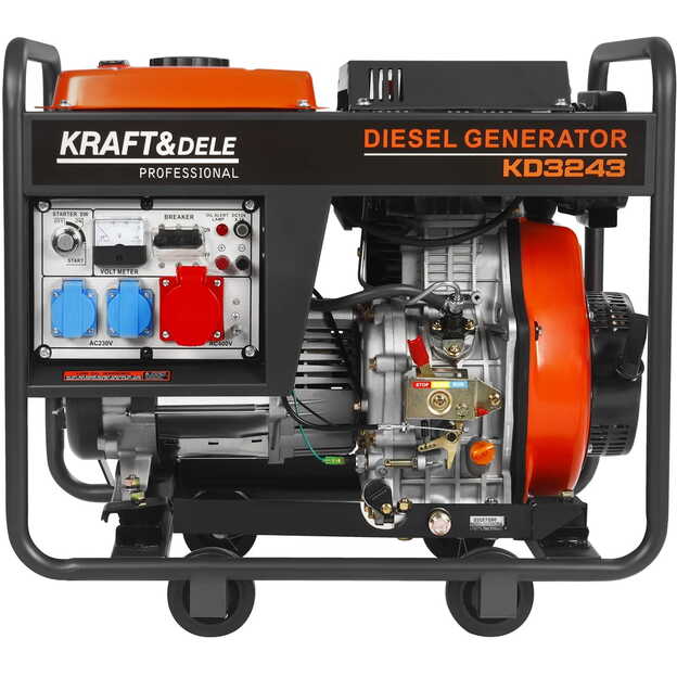 Dyzelinis elektros generatorius KRAFT&DELE KD3243 7 kW, 230/400V