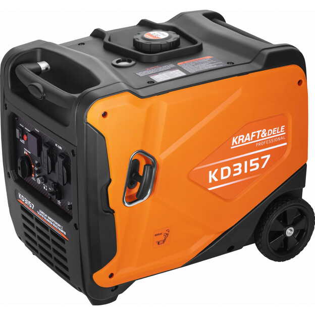 Inverterinis benzininis elektros generatorius KRAFT&DELE KD3157 4,5 kW | 230V 1