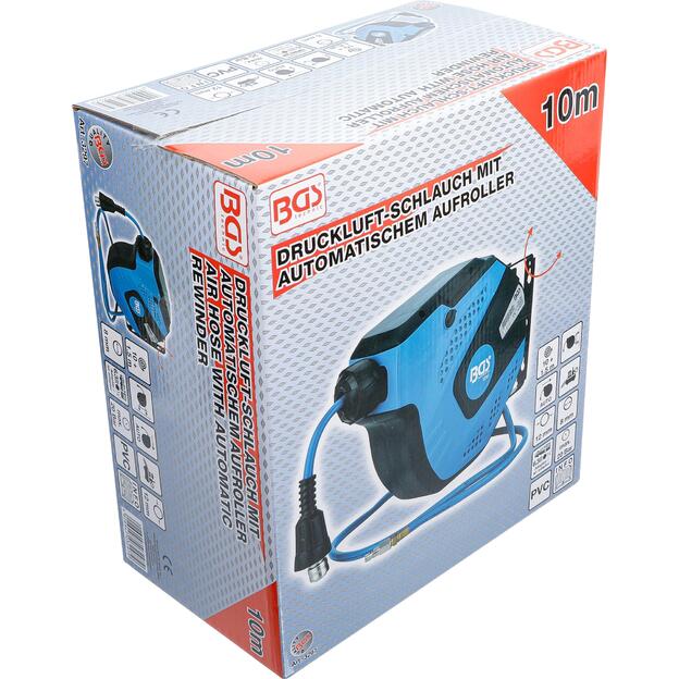 Retractable Air Hose Reel | Automatic | 10 m 8x12 mm 6